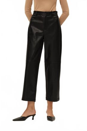 Elodie Parker Vegan Leather Pants In Black