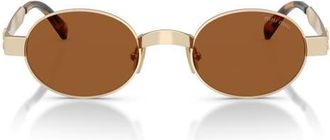 Miu Miu 47mm Small Oval Sunglasses in Old Gold /Dark Bronze at Nordstrom