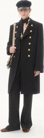 Valentino Cappotto Doppiopetto Valentino In Lana Double Uomo NERO 48