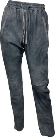 Oakwood Gift 65042 Su&egrave;de Leren Joggingbroek - Dames - Leren Broeken - Grijs - S - Su&egrave;de - Broeken