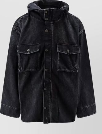 Balenciaga denim hooded parka