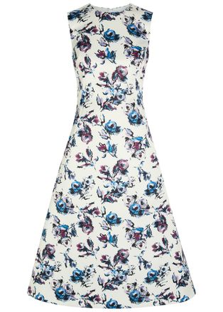 Emilia Wickstead Rumi Floral Satin Midi Dress - Purple - 10 (UK10 / S)