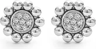 Lagos Caviar Spark Diamond Stud Earrings in Sterling Silver at Nordstrom