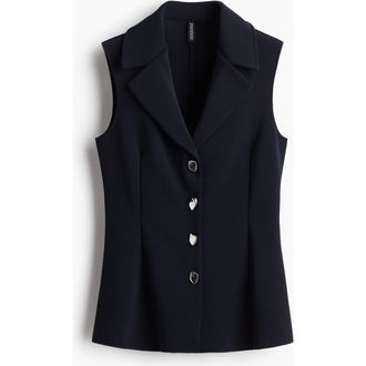 H&M Jersey Waistcoat in Navy Blue at Nordstrom, Size X-Small