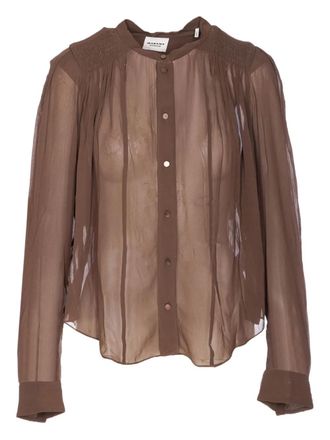 Isabel Marant button-front sheer shirt - Brown