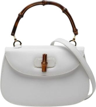 Gucci Pre-owned Bamboo 1947 Leren Handtas - Dames - Vintage Handtas - Wit - ONE Size - Leer - Vintage