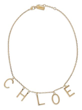 Chloé logo-lettering necklace - Gold