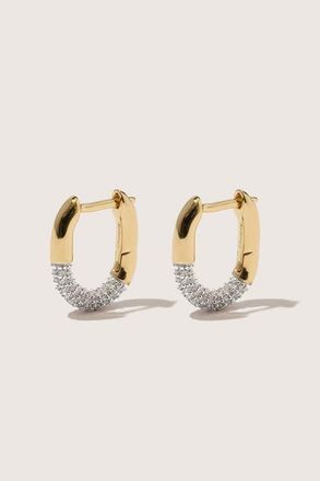 Otiumberg 14kt Gold Vermeil Small Demi-Pav&eacute; Staple Hoop Earrings in Yellow Toned Gold at Nordstrom