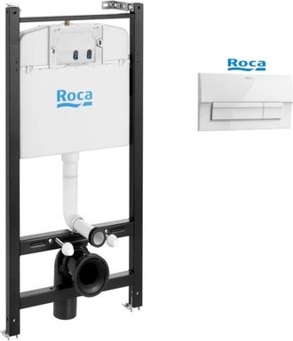 Roca Bastidor Roca Active, Pack Cisterna Empotrada, Pulsador Blanco Brillo New Y Anclajes