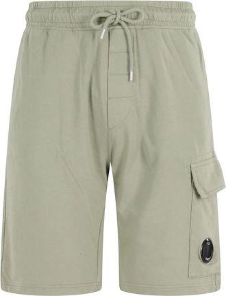 C.P. Company Light Fleece Cargo Lens Sweatshorts - Heren - Korte Broeken - Grijs - S - Katoen - Korte Broeken