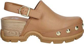 Sorel Schoenen, Dames, Beige, 38 EU, Leer, Roam Clog RVT