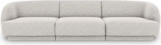BLOOMINGLOFT 3-Sitzer Designsofa Miley - Chenille Hellgrau