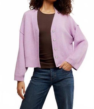 Free People Womens Cool Of The Night Cardigan In Purple