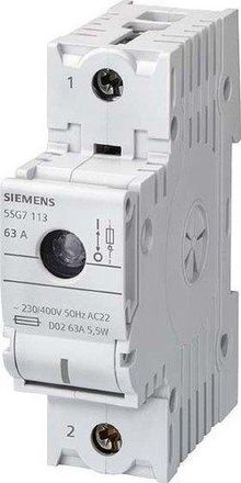 SIEMENS Minized, Seccionador-fusible, D02, 1p+n, In: 63 A, Un Ac: 230 V, 5sg7153