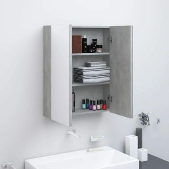 vidaXL Gabinete Reflejado Para Ba&ntilde;o 60x15x75cm Mdf Cemento Gris