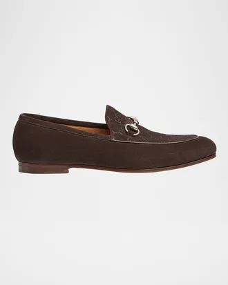 Gucci Men & apos;s Jordy Guccissima Suede Loafers