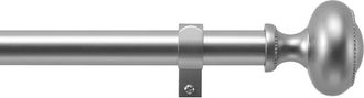 DKNY Barrett Adjustable Curtain Rod & Finial Set in Silver at Nordstrom, Size 36-66