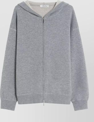 Max Mara knit hooded sweater long sleeves ribbed trims