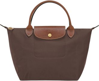 Longchamp Small Le Pliage Recycled Nylon Top Handle Bag in Mocha at Nordstrom