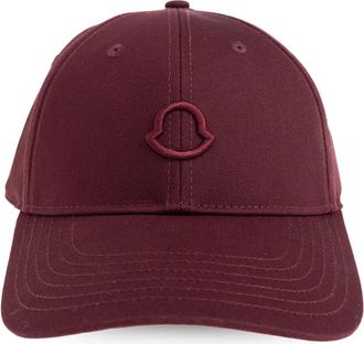 Moncler Logo Katoen Gabardine Baseballpet - Dames - Petten - Rood - ONE Size - Katoen - Accessoires