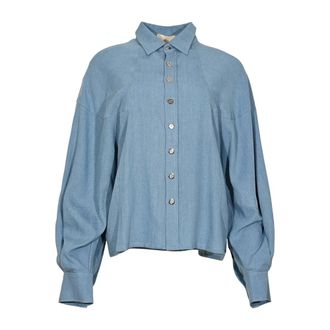 Maicazz Dames, Blouses & Shirts, Blauw, Maat: M Denim