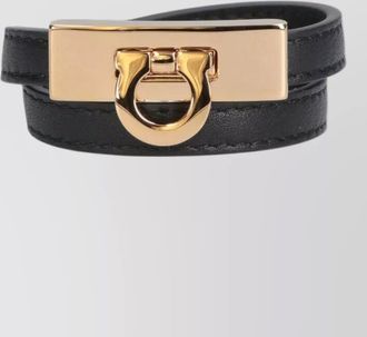 Ferragamo bracelet set gold tone buckle detail