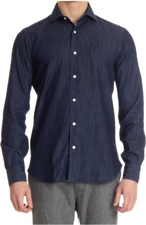 Barba Blouses & Shirts - Heren - Casual Overhemden - Blauw - 2XL - Denim - Overhemden