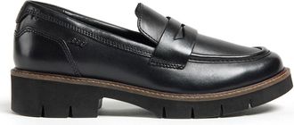 Pod Kaltin Womens Leather Loafer Shoes - Black - Size UK 3