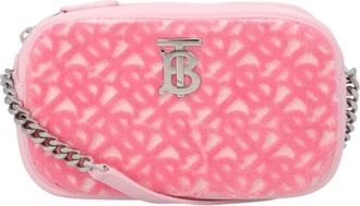Burberry TB Embossed Terrycloth Crossbody Tas - Dames - Schoudertassen - Roze - ONE Size - Linnen - Tassen