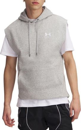 Under Armour Icon Fleece Sleeveless Hoodie in Mod Gray Light Heather at Nordstrom, Size Xx-Large