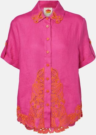 Farm Rio Broderie anglaise linen shirt