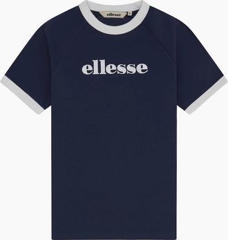 Ellesse Womens Albenga Tee - Dark Blue/Off White - Navy - Size: 10