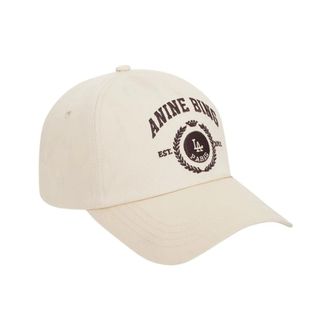 Anine Bing Jeremy Collegiate Cap - unisex - Accessoires - Beige - Maat: ONE Size Katoen