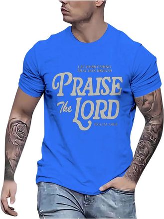 Generic Christian Shirts for Men : Let Every Breath Praise The Lord Shirts Bible Verse Tshirt Faith Jesus Unisex Tops 2025 Mens T Shirt