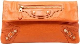 Balenciaga Pre-owned Clutches, female, Orange, Size: ONE SIZE Pre-owned The Motocross Giant 12 Envelope Clutch
