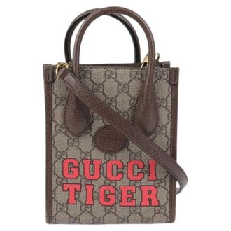 Gucci Pre-owned Tote Bags, female, Brown, Size: ONE SIZE Pre-owned Interlocking G Mini Tote Shoulder Bag