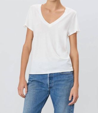 &Eacute;terne Relaxed Fit V-Neck T-Shirt In Ivory
