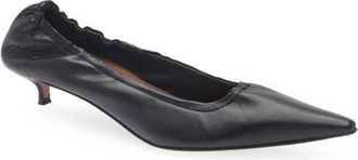 ATP Atelier Valfurva Pointed Toe Kitten Heel Pump in Black at Nordstrom, Size 11Us