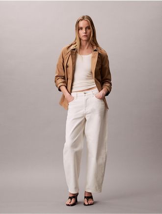 Calvin Klein Womens Short Trench Coat - Medium Brown - XL