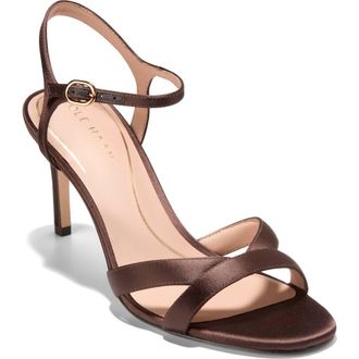 Cole Haan Constantina Ankle Strap Sandal in Chocolate Satin at Nordstrom, Size 6