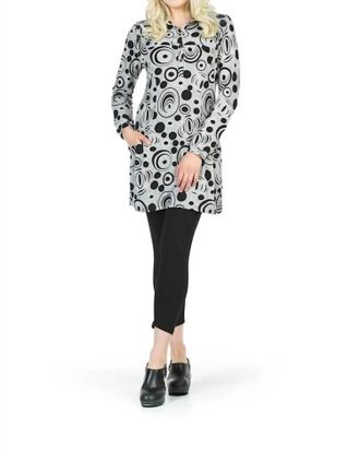 Papillon Collared Sweater Dress In Grey
