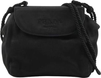 Prada Pre-owned Satin Shoulder Bag - Dames - Vintage Tas - Zwart - ONE Size - Satijn - Vintage