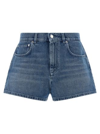 Moschino Blue Cotton Bermuda Womens Shorts