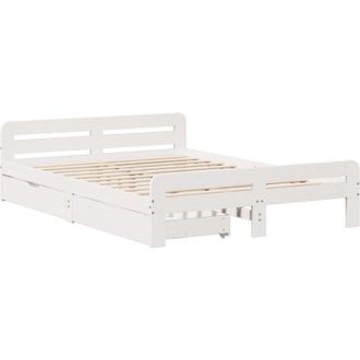 vidaXL Estructura De Cama Sin Colch&oacute;n Madera De Pino Blanca 140x200 Cm Vidaxl
