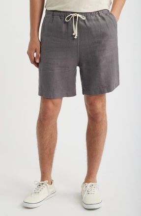 Alex Crane Bo Linen Drawstring Shorts in Slate at Nordstrom, Size Xx-Large