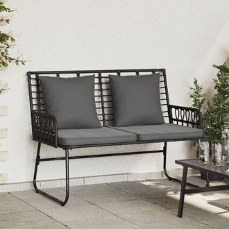 vidaXL Panchina da giardino Nero, Antracite Rattan sintetico, acciaio - Vidaxl
