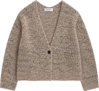 Pomandere Cropped Cardigan - Dames - Vesten - Beige - S - Wol - Truien & Vesten