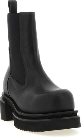 Rick Owens Mens Black Goatskin Ankle Boots