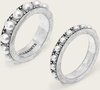 AllSaints Brass Nellie Two Ring Set, Size: S