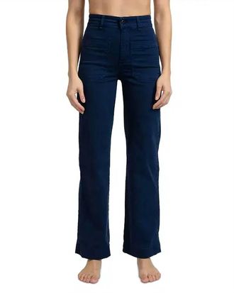 ASKK NY Brighton Velvet Wide Leg Pants In Navy